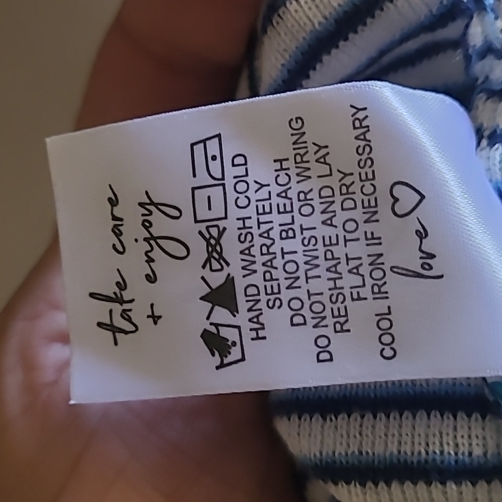 NEW NIC+ZOE Leaving Lines Sweater, Blue Multi, Sz L - Picture 7 of 7